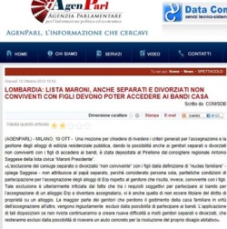 Anche separati e divorziati devono poter accedere ai bandi casa